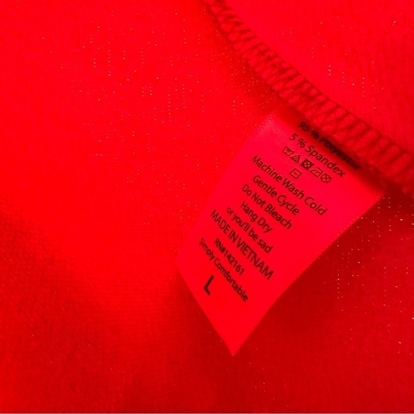 LulaRoe Cassie Pencil Skirt Stretchy High Wide Waist Band Large 14-16 Red Floral - Picture 5 of 12